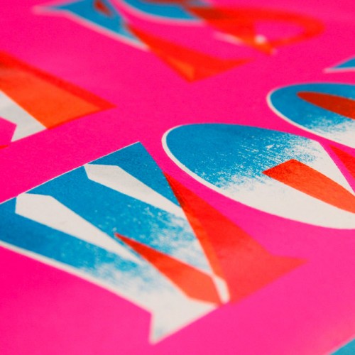 Detail of a poster sheet from the "Woodtype Now!" project by Dafi Kühne