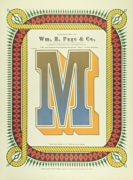 William Page chromatic wood type specimen cards
