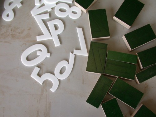 Futura Condensed veneer cuts and wood bases
